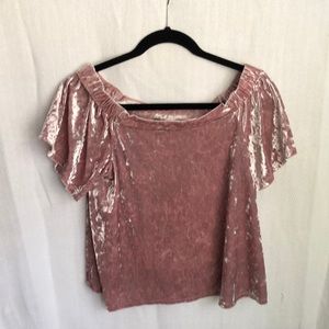 Over the shoulder velvet shirt